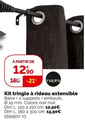 Weldom Inspire kit tringle à rideau extensible offre