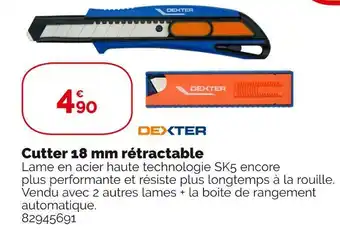 Dexter cutter 18 mm rétractable