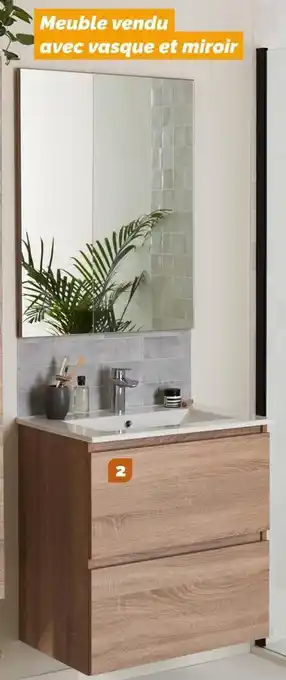 Weldom Meuble de salle de bains avec vasque et miroir mystic offre