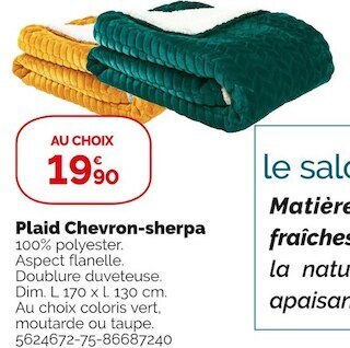 Weldom Plaid chevron-sherpa offre