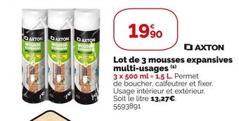 Axton lot de 3 mousses expansives multi-usages