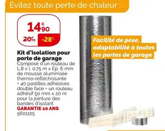 Weldom Kit d’isolation pour porte de garage offre