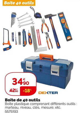 Weldom Dexter boîte de 40 outils offre
