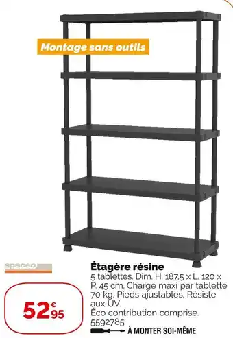 Weldom Spaceo étagère résine offre