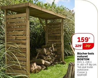 Weldom Bûcher bois naturel boston offre