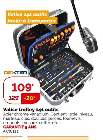 Weldom Dexter valise trolley 141 outils offre