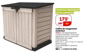 Weldom Coffre de rangement extérieur offre