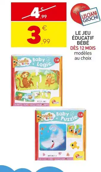 Stokomani Lisciani giochi le jeu éducatif bébé offre