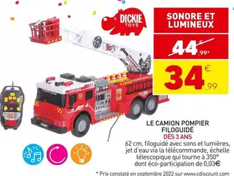 Dickie toys le camion pompier filoguidé