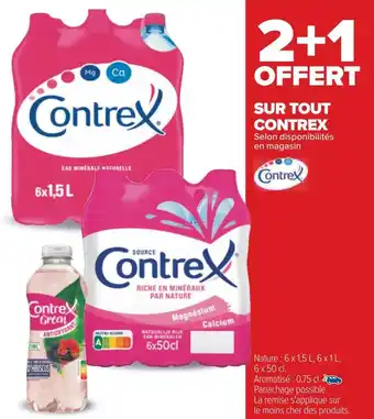 Carrefour Contrex 2+1 offert sur tout contrex offre