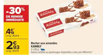 Carrefour Kambly rocher aux amandes offre