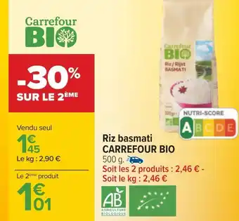 Carrefour Carrefour bio riz basmati offre