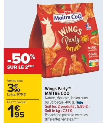 Carrefour Maître coq wings party offre