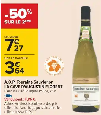 Carrefour La cave d'augustin florent a.o.p. touraine sauvignon offre
