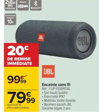 Carrefour Jbl enceinte sans fil offre