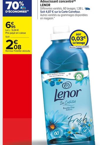 Carrefour Market Lenor adoucissant concentré offre