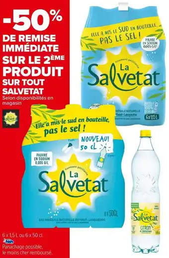 Carrefour Market La salvetat -50% de remise immédiate sur le 2ème produit sur tout salvetat offre