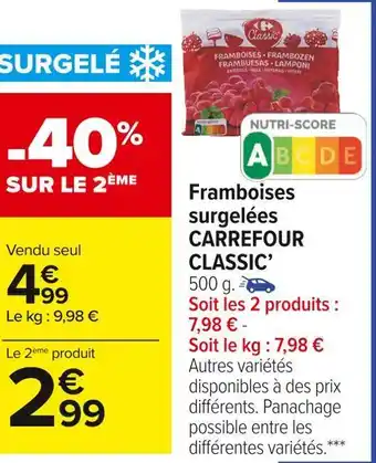 Carrefour Market Carrefour classic’ framboises surgelées offre