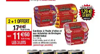 Sardinees à l'huile d'Olive Et Aux échalotes de Bretagne Connetable
