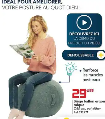 Gifi Siège ballon ergon mique offre