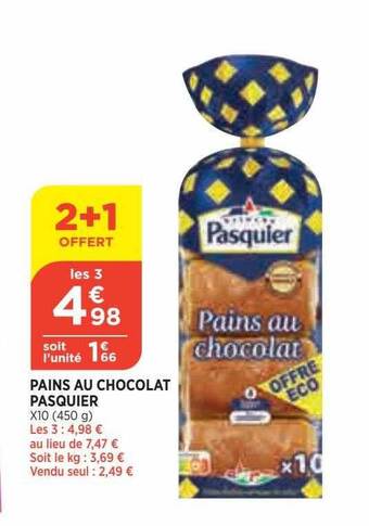 Bi1 Pains au chocolat pasquier offre