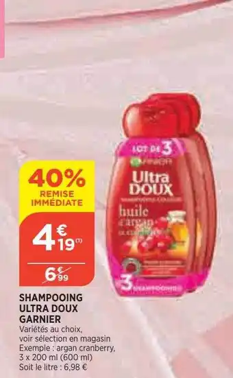 Bi1 Shampooing ultra doux garnier offre