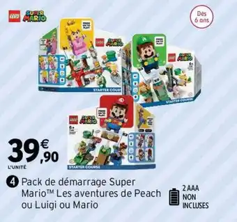 Intermarché Pack de démarrage super mario les aventures de peach ou luigi ou mario lego super mario offre