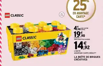 Intermarché La boîte de briques créatives lego classic offre