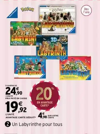 Intermarché Un labyrinthe pour tous ravensburger, pokémon offre