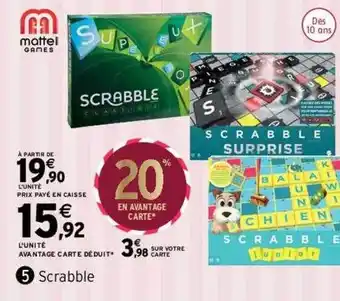 Intermarché Scrabble mattel games offre