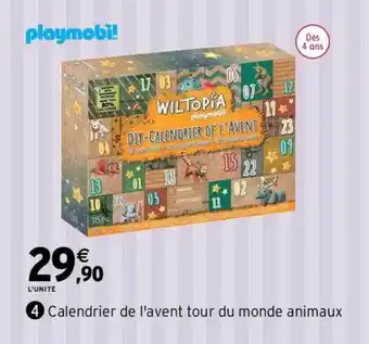 Intermarché Calendrier de l'avent tour du monde animaux playmobil offre
