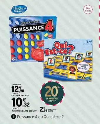 Intermarché Puissance 4 ou qui est-ce? hasbro gaming offre