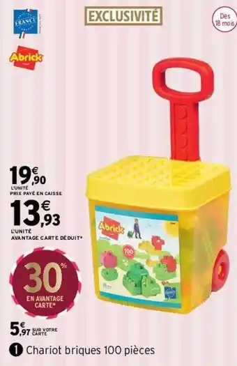 Intermarché Chariot briques 100 pièces abrick offre