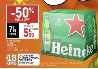Spar Bière blonde 5% vol. heineken offre