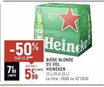 Spar Bière blonde 5% vol. heineken offre