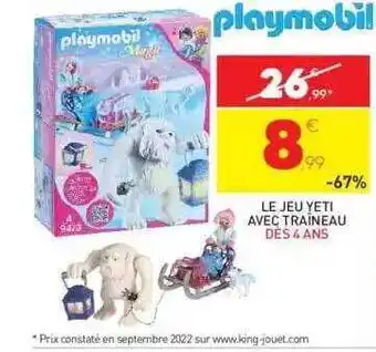 Stokomani Le jeu yeti avec traîneau playmobil offre