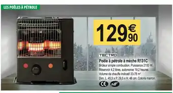 Tridôme Poêle à pétrole à mèche r131c tectro offre