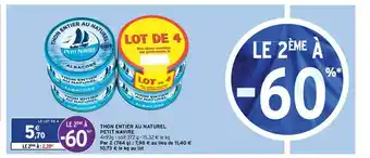 Intermarché Express Thon Entier Au Naturel Petit Navire offre