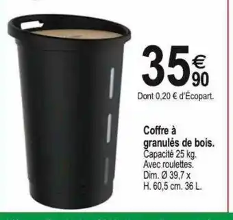 Tridôme Coffre à granulés en bois offre
