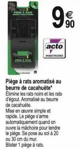 Piège à rats aromatisé au beurre de cacahuète acto