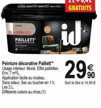 Tridôme Peinture décorative paillett offre