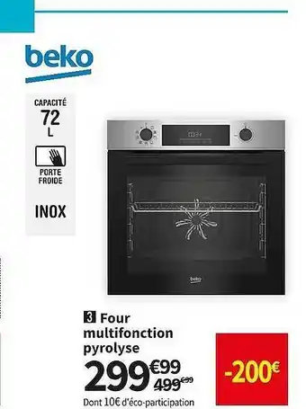 Conforama Four multifonction pyrolyse beko offre