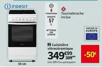 Conforama Cuisinière vitrocéramique indesit offre