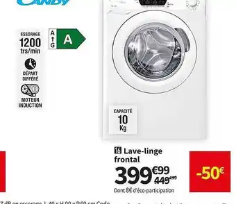 Lave-linge frontal candy