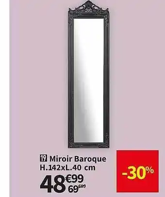 Conforama Miroir baroque h.142 x l.40 cm offre