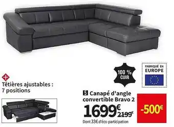 Conforama Canapé d'angle convertible bravo 2 offre
