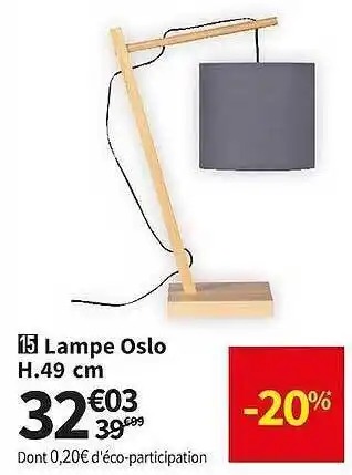 Conforama Lampe oslo h.49 cm offre