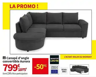 Conforama Canapé d'angle convertible aurora offre