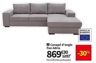 Conforama Canapé d'angle fixe adria offre
