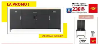 Conforama Buffet 4 portes 1 tiroir manchester offre
